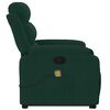 vidaXL Fauteuil inclinable de massage vert fonc&eacute; velours