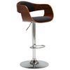vidaXL Tabouret de bar Gris Bois courb&eacute; et tissu