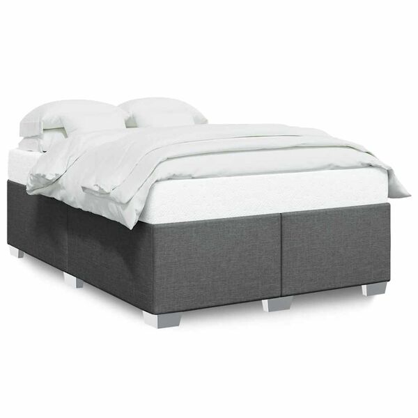 vidaXL Cadre de lit sans matelas gris foncé tissu