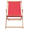 vidaXL Chaise pliable de plage Tissu et cadre en bois Rouge