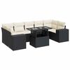 vidaXL Salon de jardin 8 pcs avec coussins noir r&eacute;sine tress&eacute;e