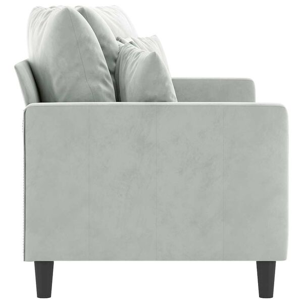 vidaXL Canap&eacute; &agrave; 2 places Gris clair 140 cm Velours