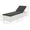 vidaXL Chaise longue avec coussin R&eacute;sine tress&eacute;e Blanc