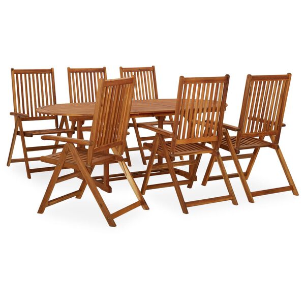 vidaXL Ensemble &agrave; manger de jardin 7 pcs Bois d'acacia massif