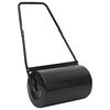 vidaXL Rouleau de jardin et de pelouse &agrave; tirer avec pinces a&eacute;rateur noir 63 L en fer