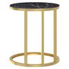 vidaXL Table d'appoint Dor&eacute; et marbre noir 45 cm Verre tremp&eacute;