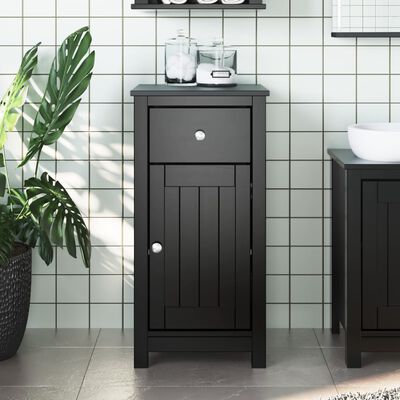 vidaXL Armoire de salle de bain BERG noir 40x34x80 cm pin massif