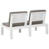 vidaXL Salon de jardin 4 pcs avec coussins Plastique Blanc