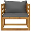 vidaXL Chaise de jardin avec coussins gris fonc&eacute; Bois d'acacia massif
