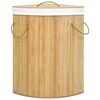 vidaXL Panier à linge d'angle Bambou 60 L