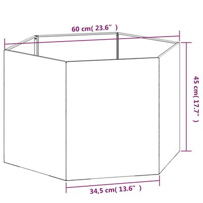 vidaXL Jardinière Rouillé 60x60x45 cm Acier corten