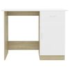vidaXL Bureau Blanc et chêne sonoma 100 x 50 x 76 cm Aggloméré