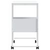 vidaXL Table d'appoint avec roues blanc 55x36x63,5cm bois d'ing&eacute;nierie