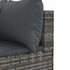vidaXL Salon de jardin 4 pcs avec coussins Gris R&eacute;sine tress&eacute;e