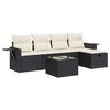 vidaXL Salon de jardin 6 pcs avec coussins noir r&eacute;sine tress&eacute;e