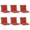 vidaXL Coussins de chaise &agrave; dossier bas lot de 6 rouge m&eacute;lang&eacute; tissu
