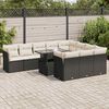 vidaXL Salon de jardin 11 pcs avec coussins noir r&eacute;sine tress&eacute;e