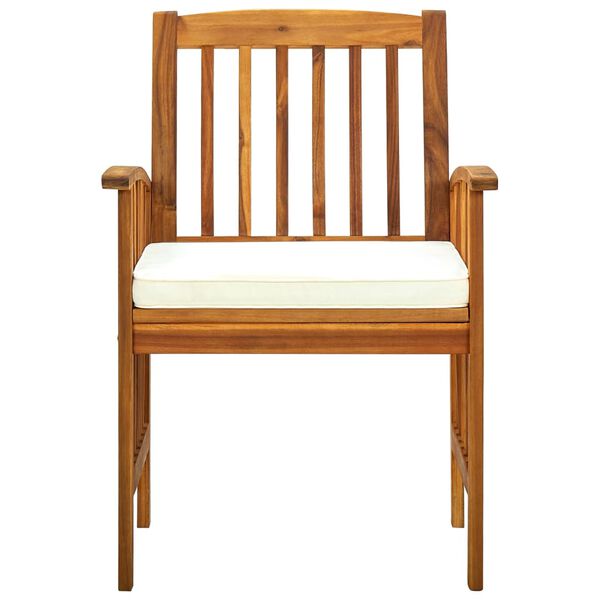 vidaXL Chaises &agrave; manger de jardin lot de 3 et coussins Bois d'acacia