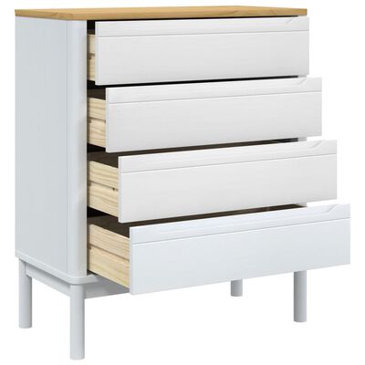 vidaXL Commode FLORO blanc bois de pin massif