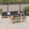 vidaXL Salon de jardin 8 pcs avec coussins bois de pin massif
