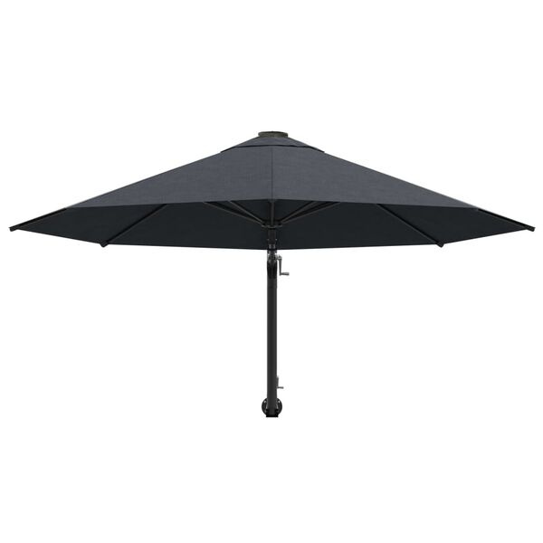 vidaXL Parasol mural avec m&acirc;t m&eacute;tallique 300 cm Anthracite