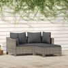 vidaXL Salon de jardin 3 pcs avec coussins Gris Résine tressée