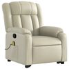 vidaXL Fauteuil inclinable de massage cr&egrave;me similicuir