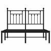 vidaXL Cadre de lit métal sans matelas avec tête de lit noir 135x190cm