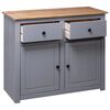 vidaXL Buffet Gris 93x40x80 cm Pin solide Assortiment Panama