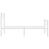 vidaXL Cadre de lit métal sans matelas et pied de lit blanc 100x200 cm
