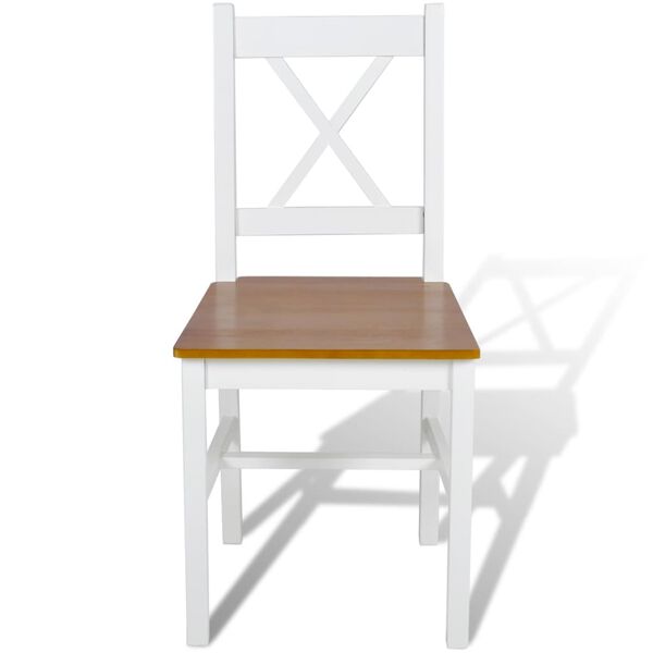 vidaXL Chaises &agrave; manger lot de 6 blanc pin&egrave;de