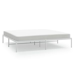 vidaXL Cadre de lit m&eacute;tal sans matelas blanc 193x203 cm