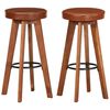vidaXL Chaises de bar lot de 2 cuir véritable et bois d'acacia solide