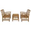 vidaXL Salon de jardin 3 pcs Bois d'acacia solide