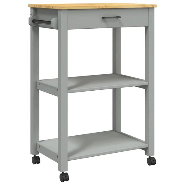 vidaXL Chariot de cuisine MONZA 60x40x88,5 cm bois massif de pin