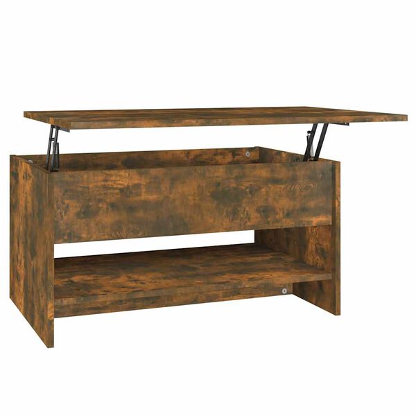 vidaXL Table basse Ch&ecirc;ne fum&eacute; 80x50x40 cm Bois d'ing&eacute;nierie