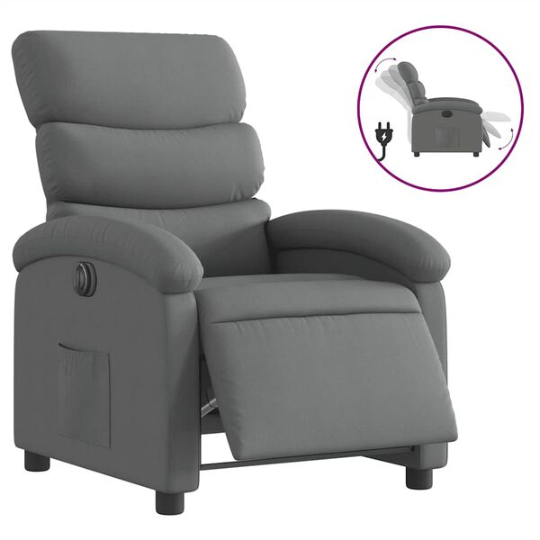 vidaXL Fauteuil inclinable &eacute;lectrique gris fonc&eacute; tissu