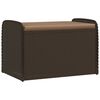 vidaXL Banc de rangement et coussin marron 80x51x52 cm résine tressée