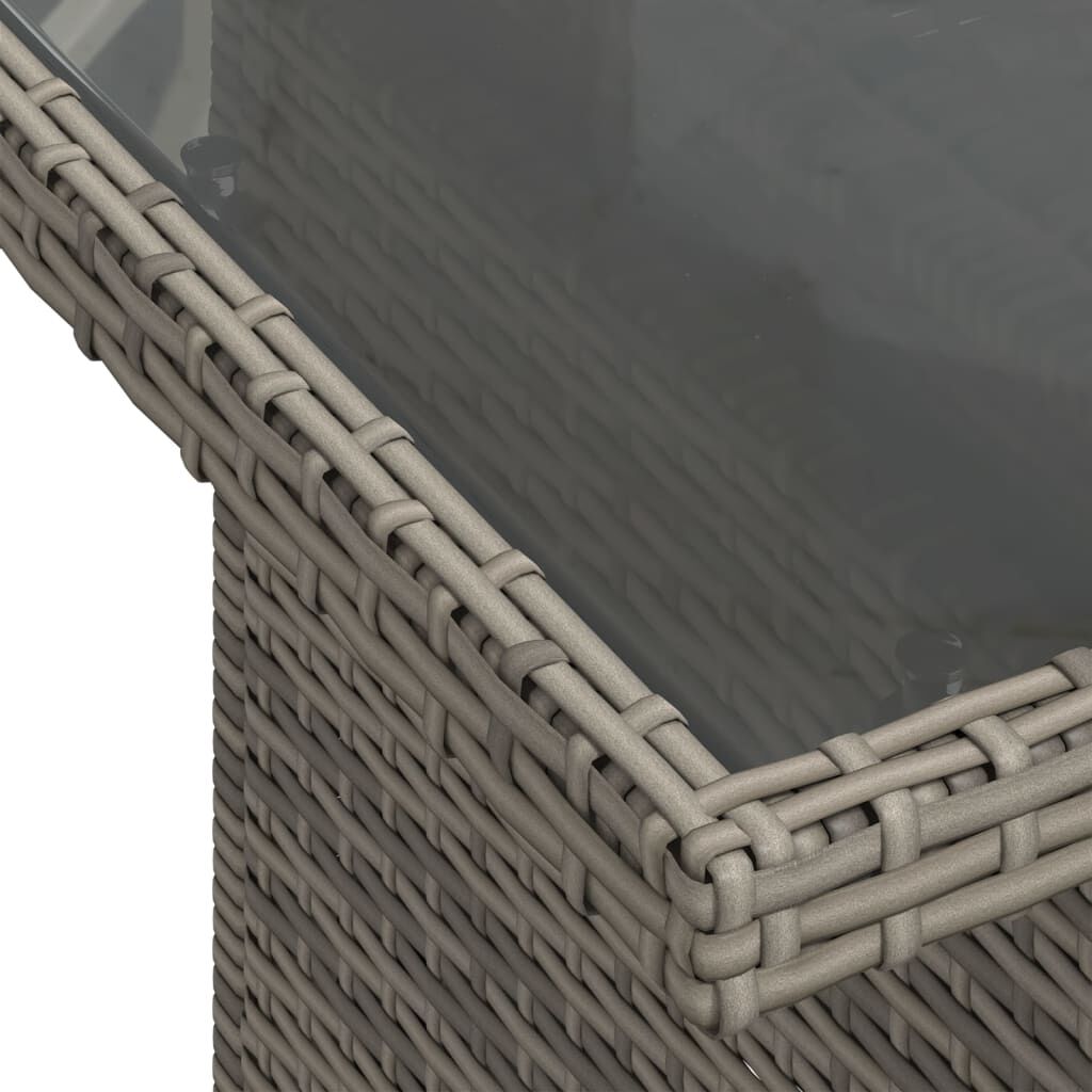 vidaXL Salon de jardin 9 pcs avec coussins gris résine tressée