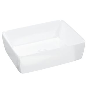 vidaXL Lavabo blanc 48x37x13 cm c&eacute;ramique rectangle