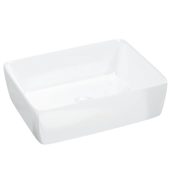 vidaXL Lavabo blanc 48x37x13 cm c&eacute;ramique rectangle