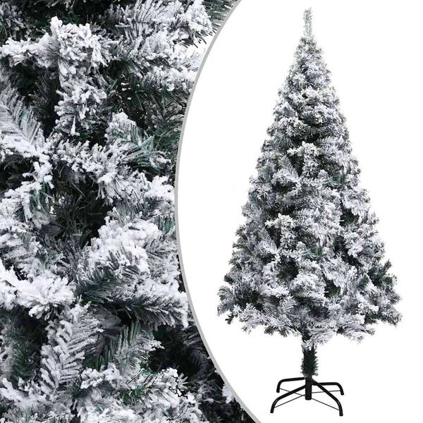 vidaXL Arbre de No&euml;l artificiel pr&eacute;-&eacute;clair&eacute; et boules vert 210 cm PVC