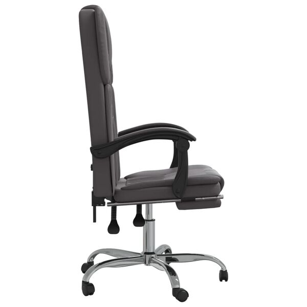 vidaXL Fauteuil inclinable de bureau gris similicuir