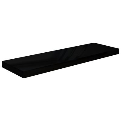 vidaXL Étagère murale flottante Noir brillant 80x23,5x3,8 cm MDF