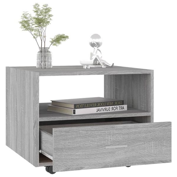 vidaXL Table basse sonoma gris 55x55x40 cm bois d'ing&eacute;nierie