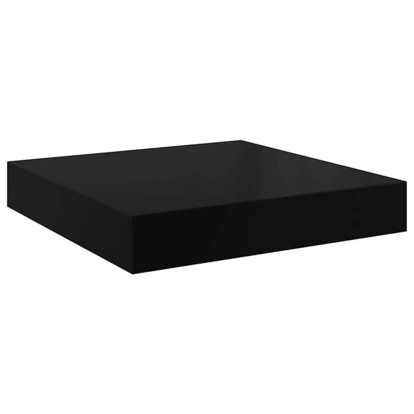vidaXL &Eacute;tag&egrave;re murale flottante Noir brillant 23x23,5x3,8 cm MDF