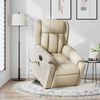 vidaXL Fauteuil inclinable de massage &eacute;lectrique cr&egrave;me tissu