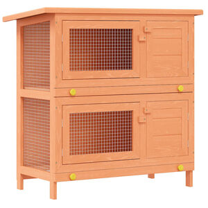 vidaXL Clapier d'extérieur Enclos pour petits animaux 4 portes Bois