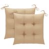 vidaXL Ensemble de bistro 3pcs avec coussins beige Bois de teck massif