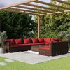 vidaXL Salon de jardin avec coussins 9 pcs marron r&eacute;sine tress&eacute;e